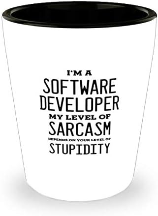 Смешни развивачот на Софтвер Шут Стакло - Моето Ниво на Сарказам Зависи од Вашето Ниво на Глупост - Уникатни Подароци За развивачот