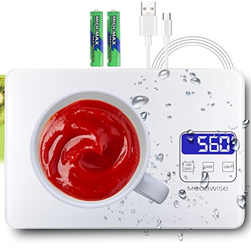 MEGAWISE Батерија 33lb/15kg Храна Дигитално Кујна Скала,1g/0.04 оз Прецизни Дипломирањето,5 Единици, Tare Функција, LCD Дисплеј Скала,