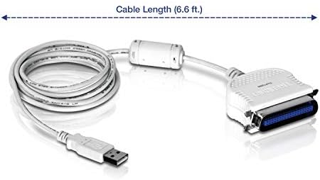 TRENDnet USB на Паралелни 1284 Конвертор-Кабел, TU-P1284, USB 1.1/2.0/3.0, Windows 10/8.1/8/7, Mac OS X 10.6-10.9, 2 m (6.6 ft) Должина,