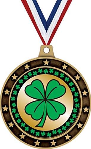 Свети Патрик Ден Вселената Ѕвезда Медал Злато, 2.5 Shamrock Тематските Трофеј Медал Награди, Големиот Ирски Четири Лист Детелина