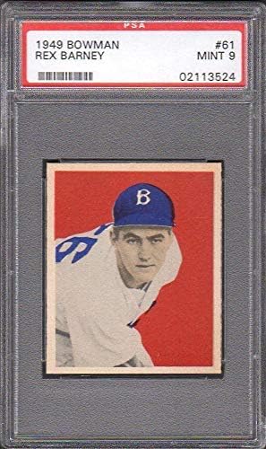 1949 Bowman 61 Рекс Барни Psa 9 02113524 - Бејзбол Slabbed Гроздобер Картички