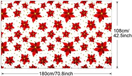 3 Пакет Poinsettia Tablecloths, Божиќ за Еднократна употреба Пластични Правоаголна Маса ги Опфаќа, 43 x 70 Божиќ Цвеќиња Tablecovers