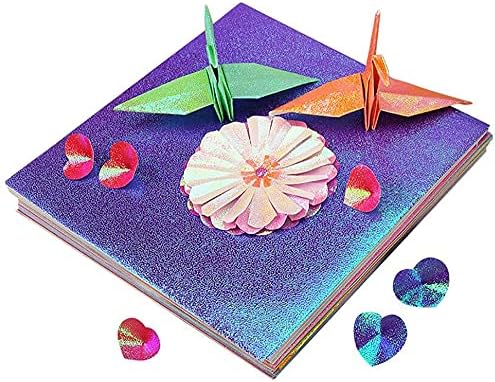 Боја на Оригами Поставите 50/100/200 Листови 10 Бои, Сјај Оригами Хартија, Боја на Оригами Светкавиот Хартија Премиум Занает Оригами