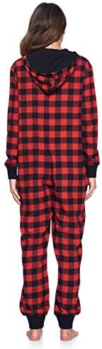 Ashford & Брукс Жените Фланелен боксери Маскирани Едно Парче Pajama Унија Jumpsuit