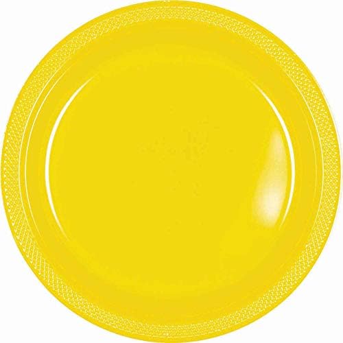 Сонце Жолта Круг Пластични Плочи | 7 | Пакување од 20 | Партија Снабдување