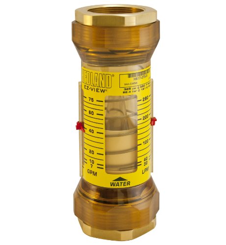 Hedland H624-007-Р EZ-View Flowmeter, Polyphenylsulfone, За Употреба Со Вода, 1 - 7 gpm Проток Граници, 1/2 NPT Женски