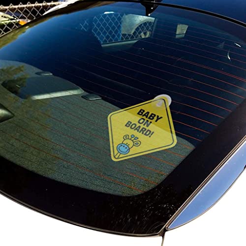Бебето на Одборот Знак за Автомобил, 2 парчиња Деца Предупредување со Вшмукување Чаши (жолт)