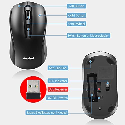 Безжичен Глушец Jiggler Undetectable Глувчето Двигател со Switch Копчето, Автоматски USB Глушец Shaker, Возачот-Бесплатно, Plug-and-Play