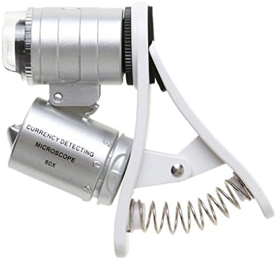 FAKEME 60X Клип на Телефон Микроскоп Зголемувачот со LED/UV Светла за паметни телефони