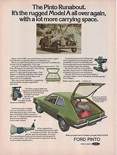 Сет од 3 Оригинални Списанието се Печати реклами: 1973 Форд Пинто Runabout, Акцентот Група, Жешка Панталони Комплет, Спојлери, Лента,