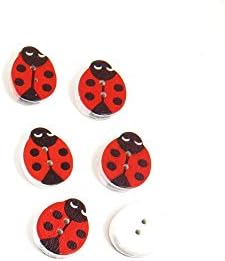 10 Парчиња за Шиење да се Шие На Копчиња BT20305 Четири Ladybugs Дрвени Дрво Уметности и Занаети Поими Материјали сврзувачки елементи