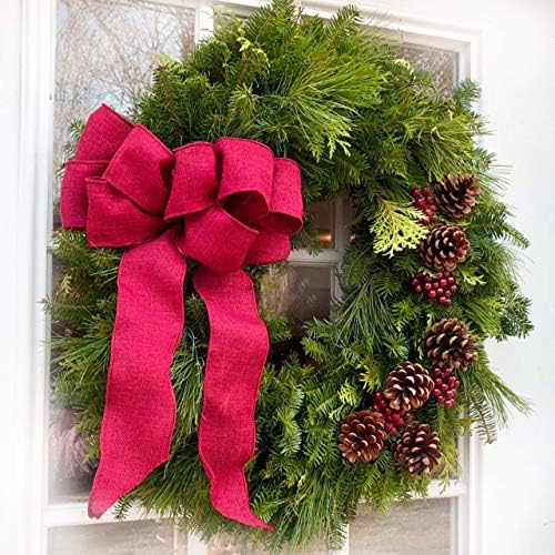 Свежо Божиќ Венец за Пред Врата 22 - Вистински Balsam | Live Празник Evergreens Трае Сите Зимски Отворено | Пристигнува во Празнична