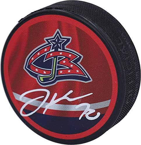Joonas Korpisalo Колумбо Сини Јакни Autographed Обратна Ретро Логото Хокеј дух пакостник - Autographed NHL Пакови
