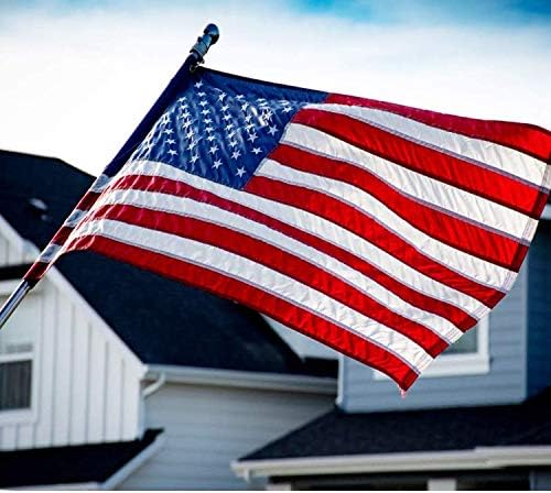 Американското Знаме 3x5 FT Ракав Отворено,Losong Везени Ѕвезди Пораби Ленти НИ Знаме со Знамето Стил,Тешки Најлон САД Знамето Пол