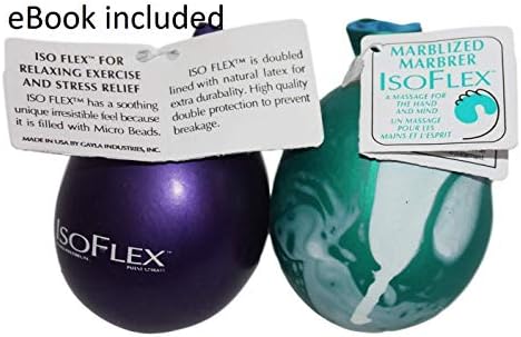 Isoflex Рака Терапија и Вежбањето Топката со е-Книга. 2 Пакет - Една Солидна Боја и Една Marblized. Идеален за Стрес Олеснување -