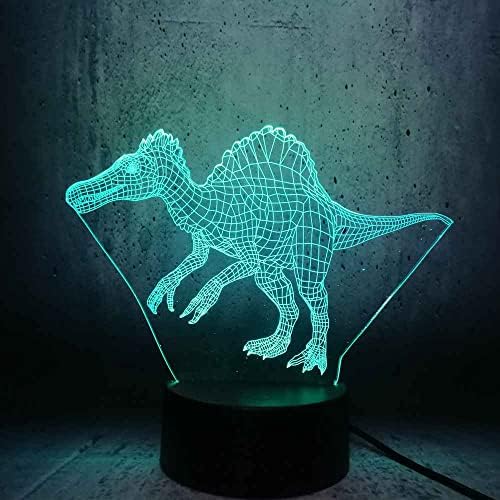 WZMDHB 3D Ноќта Светлина за Деца Диносаурус Скелет 3D Оптичка Илузија Ноќ Светлина Визуелна Креативни Led Маса Светилка на Допир