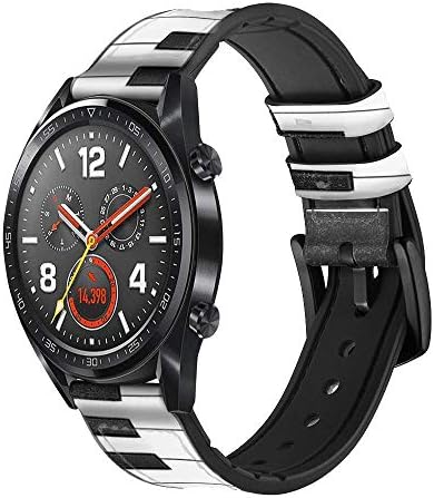 CA0225 Една Октава Пијано Кожа & Силикони Smart Watch Бенд Рака за рачен часовник Smartwatch Smart Watch Големина (22mm)