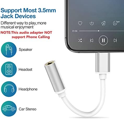 Молња 3,5 mm Џек за Слушалки Адаптер,Apple MFi Заверена Earbuds Splitter Слушалки Dongle Конвертор Компатибилен за iPhone 13 Про