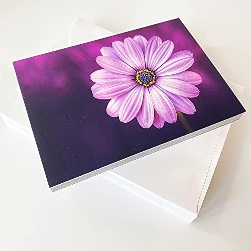 Пакет од 48 Рамен Забелешка Картички со Пликови (Виолетова Боја)