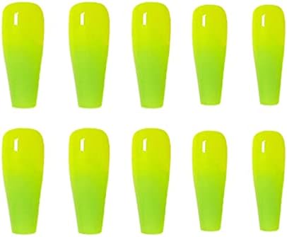 whl Лажни Ноктите 3 Поставува Жолто-Зелена Тебе Artificail Нокти Долги Светла Масло Лажни Нокти Прес-на Ноктите Помине Печ (Боја