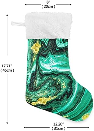 xigua Апстракт Зелената Уметност Мермер Божиќ Чорапи Персоналните Големи Божиќ Порибување Симпатична Снегулка Чорапи 18 Инчен Божиќ