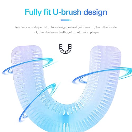 електрични четки за заби 360 степени U-облик на Електрична Четка за заби, 4 Режими, Возрасни Четка за заби, USB Полнењето, Белење на Заби (Боја : Розова)