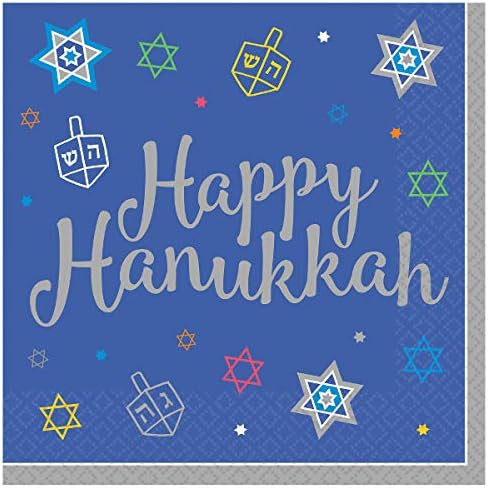 Голем Hanukkah Партија Материјали Пакет Со Декорација за 30 Гости Со Menorah 36 Вечера Плочи, 36 Hannukah Салфетки, 30 Чаши, Среќен