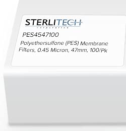 PES4547100 - Sterlitech 47mm, 0.45 Micron Polyethersulfone (ЈСВ) Мембрански Филтри - Пакување од 100 Филтри