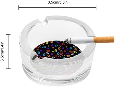 Шарени Усни Стакло Ashtray Дијаметар 3.3 Транспарентна Цигара плоча за Домашна Канцеларија Tabletop Користете Внатрешен или Надворешен