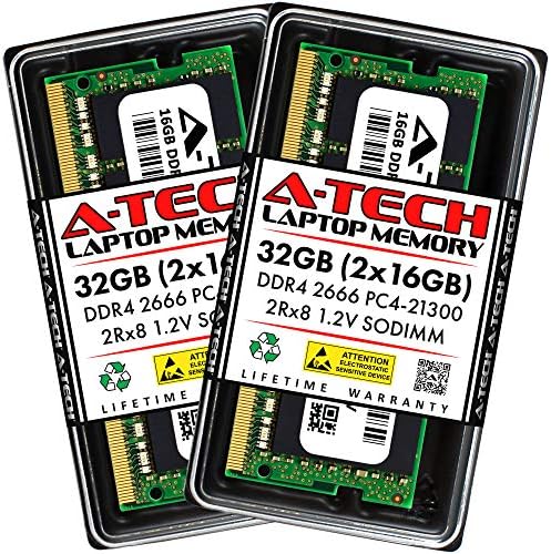 A-Tech 32GB Kit (2x16GB) RAM меморија за Acer Nitro 5 AN515-52-59HX Гејмерски Лаптоп | DDR4 2666MHz SODIMM PC4-21300 (PC4-2666V)