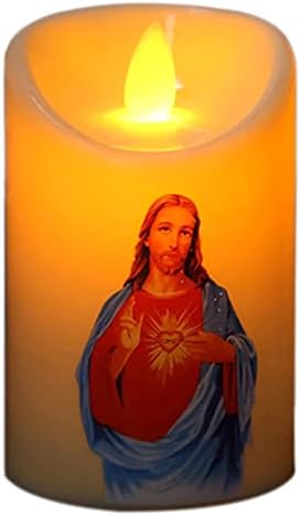 Исус Христос Свеќи Led Светилка Tealight Креативни Flameless Електронски Свеќа Светлина за Домашна Црква Декорација Романтична Столб