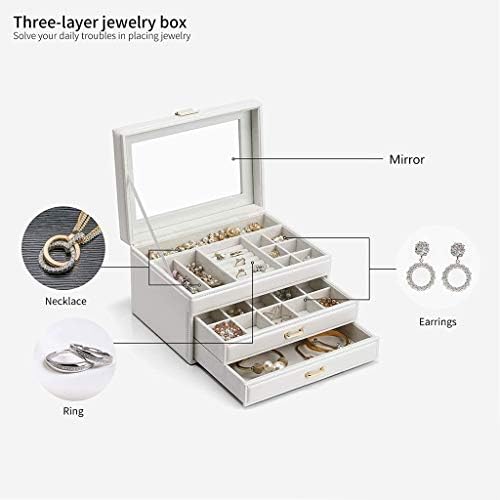 Европската Исклучителна Луксузни Накит Складирање Кутија Со Огледало, Накит Организатор Денот на Вљубените За Жени, Девојки, Rimless