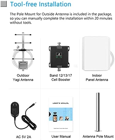 Мобилен Телефон Сигнал Бустер за Дома со Антена Пол Планината | Поттик за 4G LTE Податоци за Verizon и AT&T | Бендот 12/17/13 Мобилната